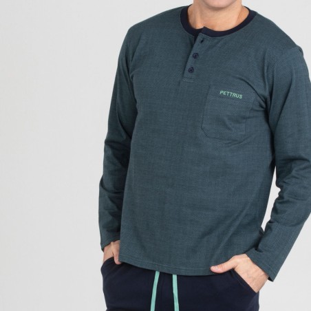 Pijama Masculino Pettrus Transpirable 100% Algodón de Punto
