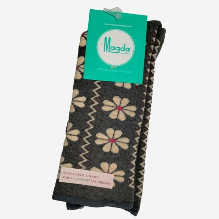 Calcetines Flor de Algodón con Rizo Mujer Sin Costuras y Anti-Presión