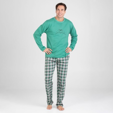 Pijama de Invierno Pettrus Cuadros Clásicos y Algodón Natural 100%