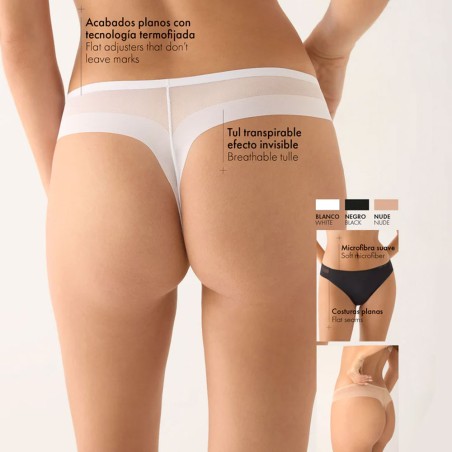 Ysabel Mora Nomarks Tanga de Tul costuras Planas