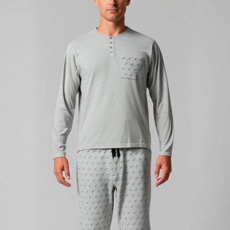 Pijama de Hombre Entretiempo Dark Elephant - Manga Larga y Cuello Henley