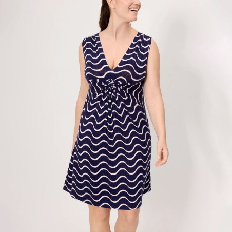 Vestido Corto de Verano Ysabel Mora con Escote Pico y Fruncido