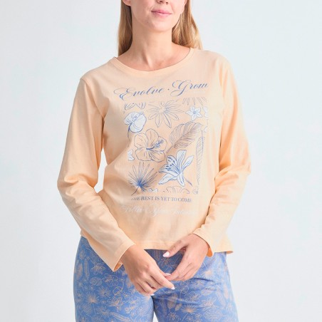 Pijama Largo de Entretiempo Floral Diassi Botanical