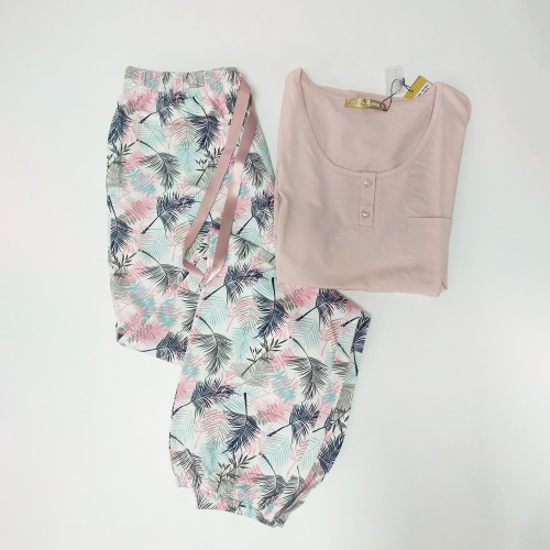 Pijama de Manga Corta y Pantalón...