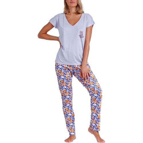 Pijama de verano para mujer Admas de manga corta y pantalón largo