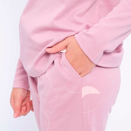 MuyDemi Pijama de invierno Mujer de algodón con bolsillos Nubes