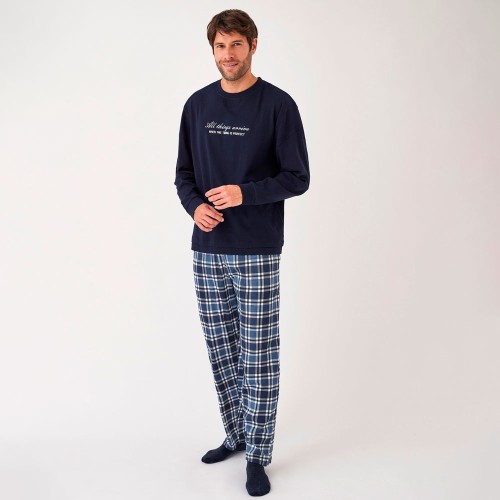 Pijama Promise Hombre Azul Marino...