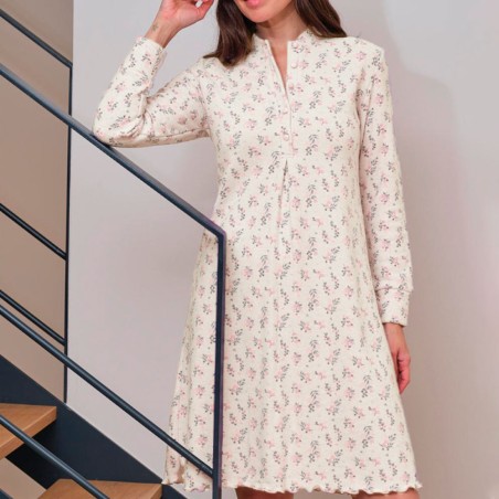 Camisón de invierno Muslher de punto milano con cuello abierto