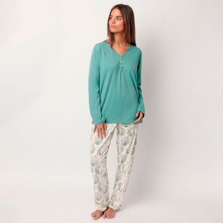 Pijama Admas de Punto de Algodón cuello pico