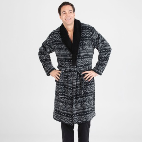Bata Larga de Hombre Pettrus con Estampado invernal