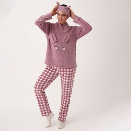Pijama Promise Polar cuello cruzado Look Divertido con Diadema de Regalo